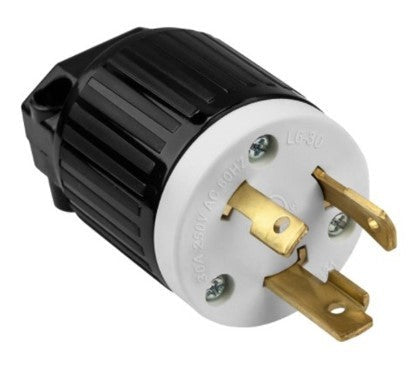 Enerlites Ind Locking Plug 2P 3-Way Grd L6-30P 30A 250V Black 66461-BK