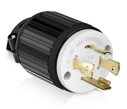 Enerlites Ind Locking Plug 3P 4W Grd L14-30P 30A 125/250V Black 66470-BK