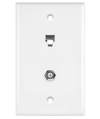 Enerlites 1-Gang Wall Plate F-Type Con And Rj11 6-Pos 6-Cond White 6661-W