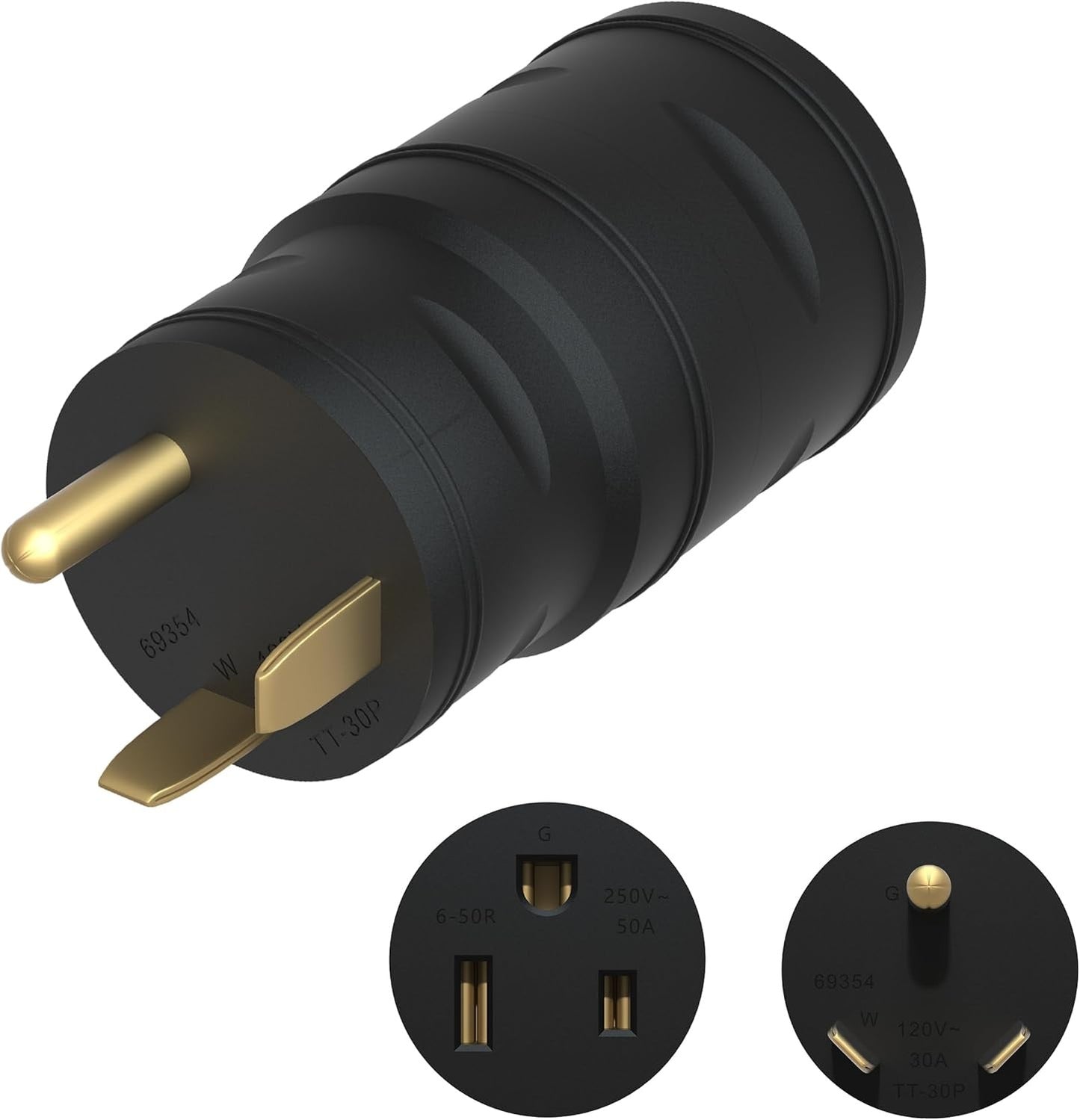 Enerlites Rv Charger Power Adapter Tt-30P To 6-50R Black 69354-BK