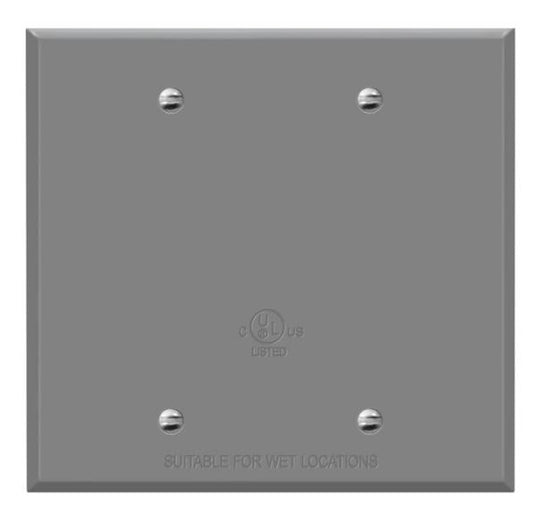 Enerlites Standard 2-Gang Blank Wall Plate Metal Plate 7702-WP