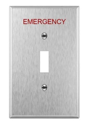 Enerlites Mid-Size 1-Gang Toggle Emerg Wall Plate Stainless Steel 7711M-E