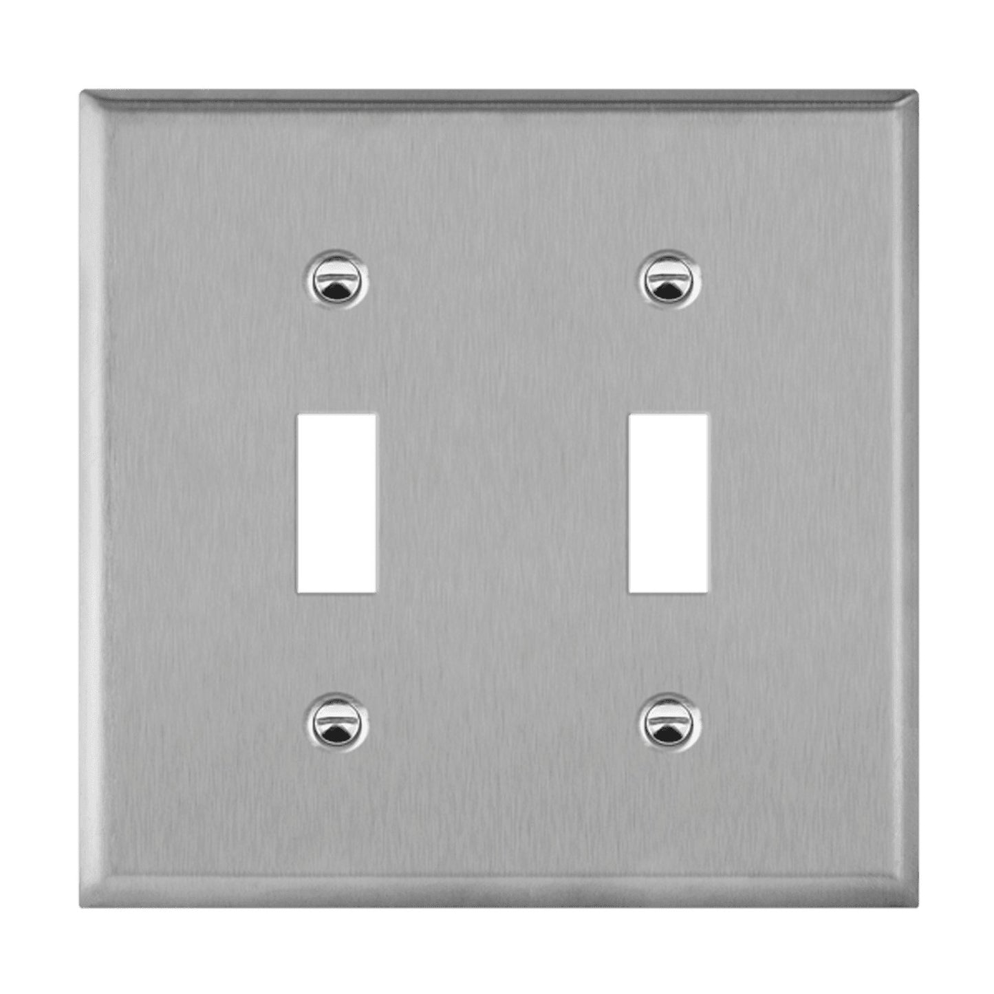 Enerlites Mid-Size 2-Gang Toggle Wall Plate Stainless Steel 7712M