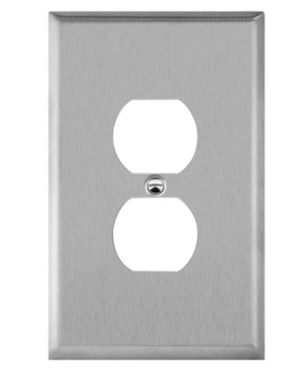 Enerlites Over-Size 1-Gang Receptacle Wall Plate Stainless Steel 7721O