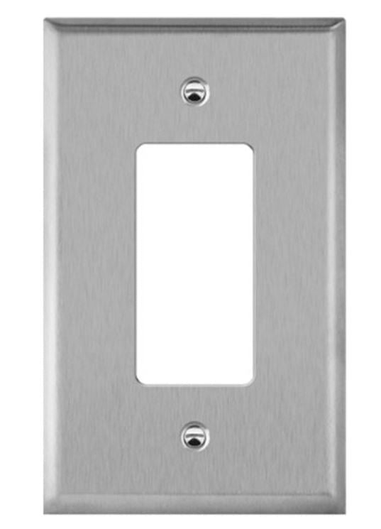 Enerlites Over-Size 1-Gang Decorator GFCI Wall Plate Stainless Steel 7731O
