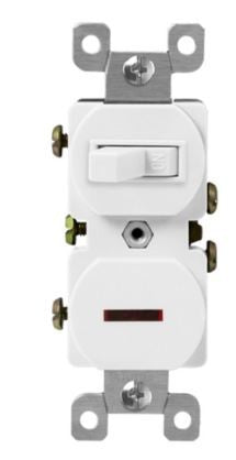 Enerlites Comm Pilot Light Dbl Switch Single Pole 15A 120V Ivory 82150L-I