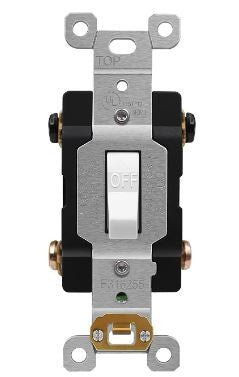 Enerlites Comm Dbl Pole Toggle Switch 30Amp 240VAC White 82300-W