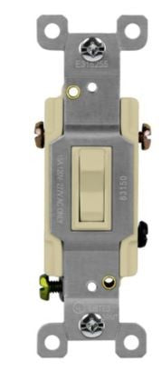Enerlites Resi Toggle Switch 3-Way 15A 120/277V Ivory 83150-I