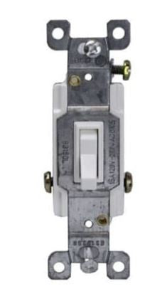 Enerlites Resi Toggle Switch 3-Way 15A 120/277V White 83150-W