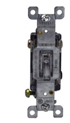 Enerlites Resi Toggle Switch Lighted 3-Way 15A 120/277V Clear 83150L-C