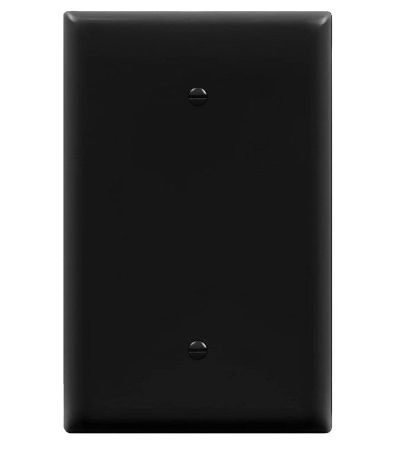 Enerlites Over-Size 1-Gang Blank Wall Plate Black 8801O-BK