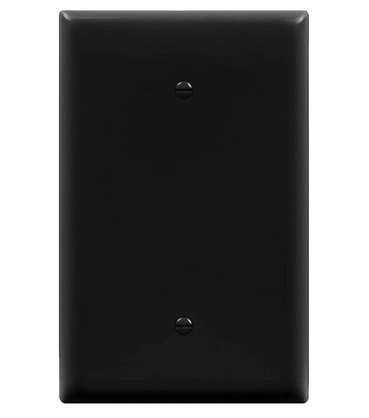 Enerlites Over-Size 1-Gang Blank Wall Plate Black 8801O-BK