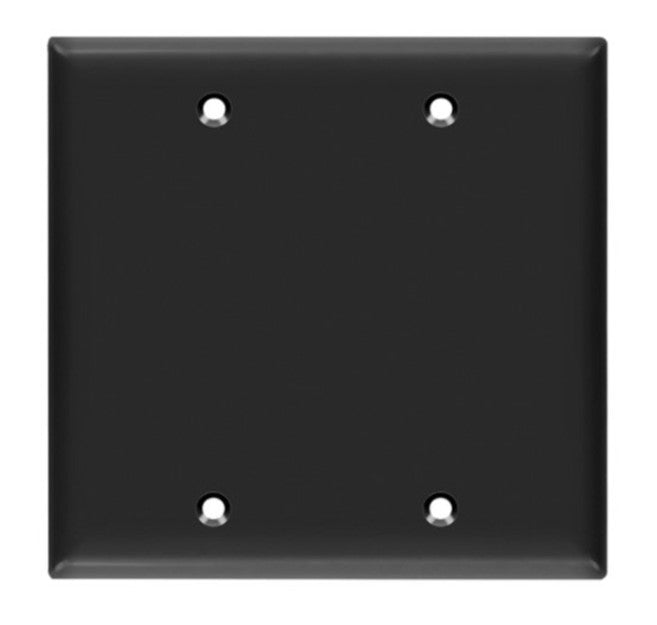 Enerlites Standard 2-Gang Blank Wall Plate Black 8802-BK