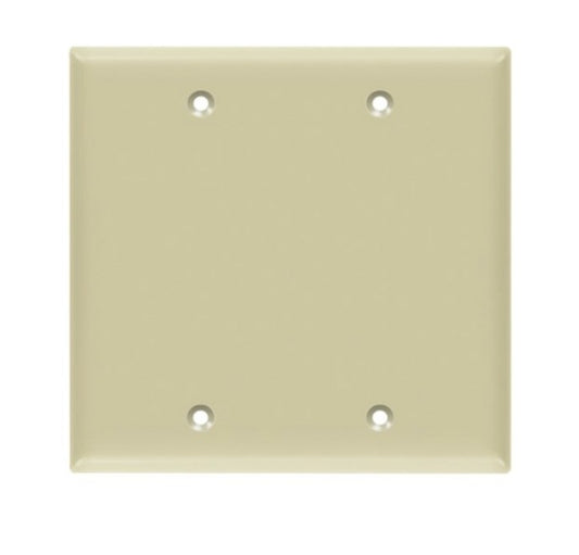 Enerlites Standard 2-Gang Blank Wall Plate Ivory 8802-I