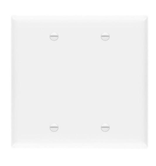 Enerlites Standard 2-Gang Blank Wall Plate White 8802-W