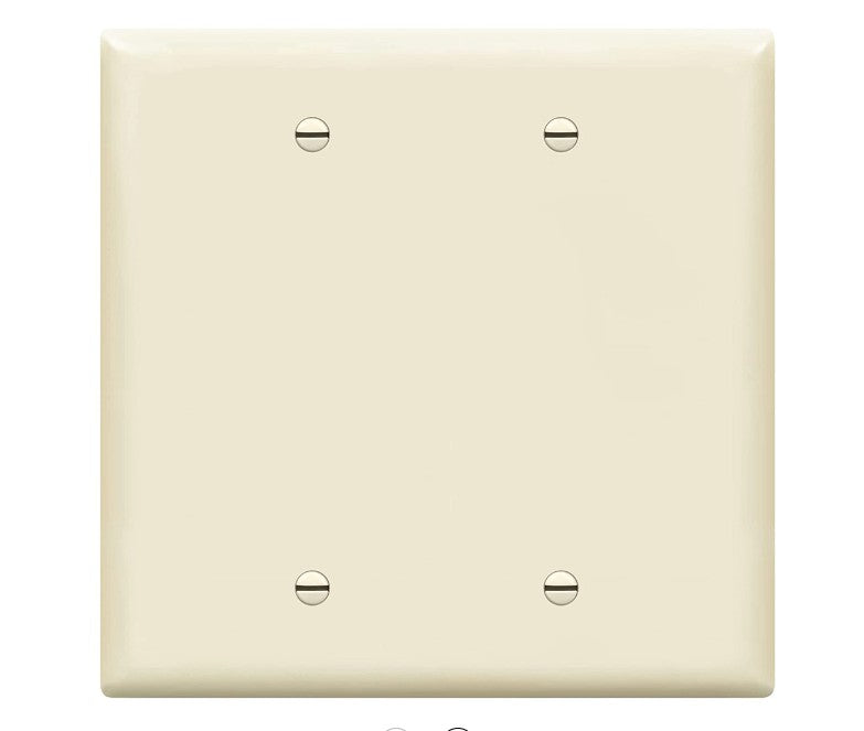 Enerlites Mid-Size 2-Gang Blank Wall Plate Light Almond 8802M-LA