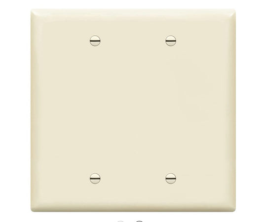 Enerlites Mid-Size 2-Gang Blank Wall Plate Light Almond 8802M-LA