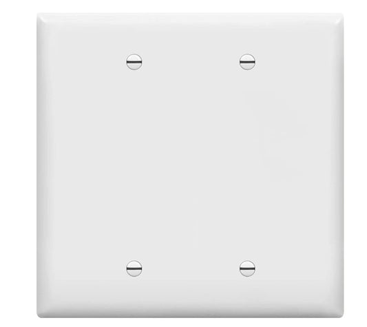 Enerlites Mid-Size 2-Gang Blank Wall Plate White 8802M-W