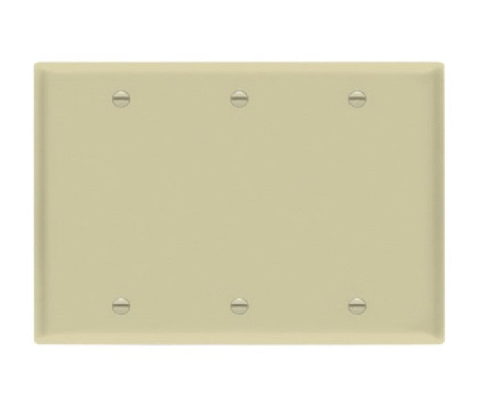 Enerlites Standard 3-Gang Blank Wall Plate Ivory 8803-I