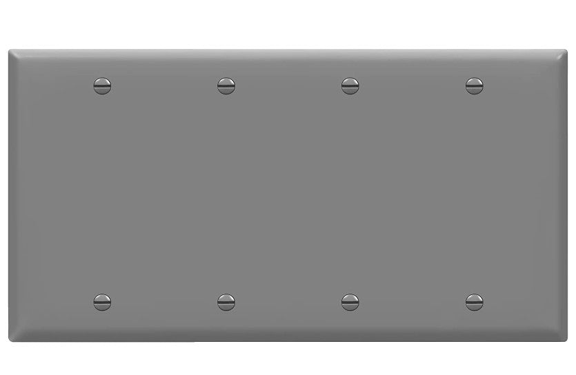 Enerlites Standard 4-Gang Blank Wall Plate Gy 8804-GY