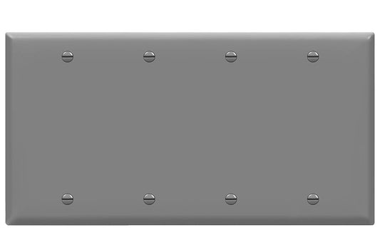 Enerlites Standard 4-Gang Blank Wall Plate Gy 8804-GY