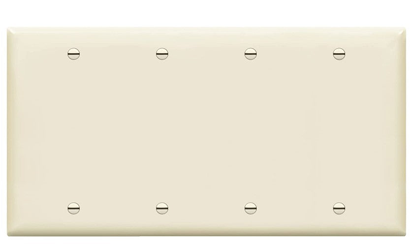 Enerlites Standard 4-Gang Blank Wall Plate Light Almond 8804-LA