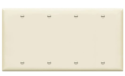 Enerlites Standard 4-Gang Blank Wall Plate Light Almond 8804-LA