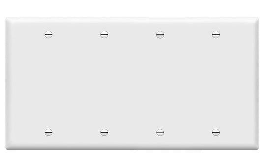 Enerlites Standard 4-Gang Blank Wall Plate White 8804-W