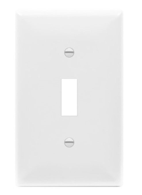 Enerlites Standard 1-Gang Toggle Wall Plate White 8811-W