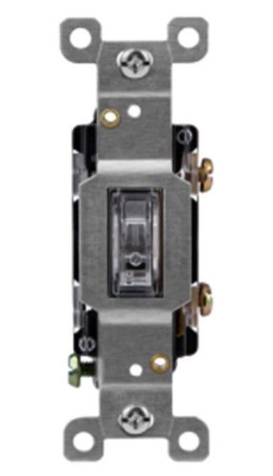 Enerlites Resi Lighted Toggle Switch 15A 120/277V Clear 88115L-C