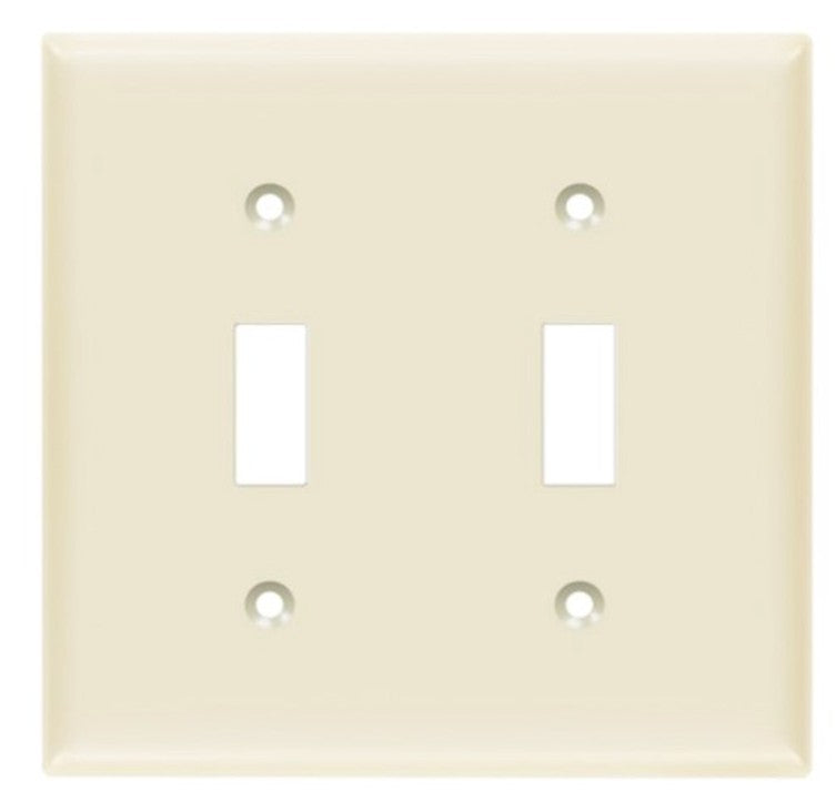 Enerlites Mid-Size 2-Gang Toggle Wall Plate Light Almond 8812M-LA