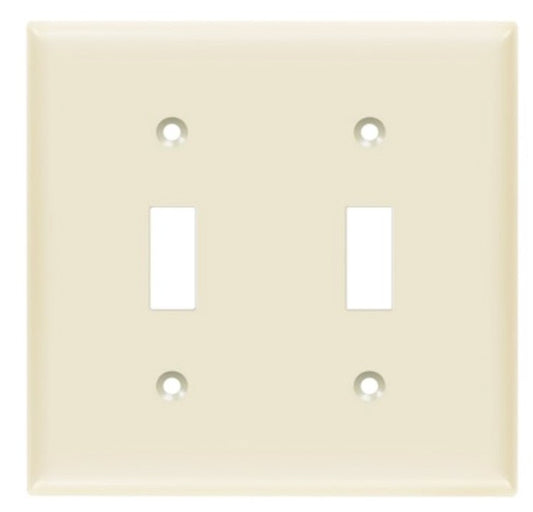 Enerlites Mid-Size 2-Gang Toggle Wall Plate Light Almond 8812M-LA