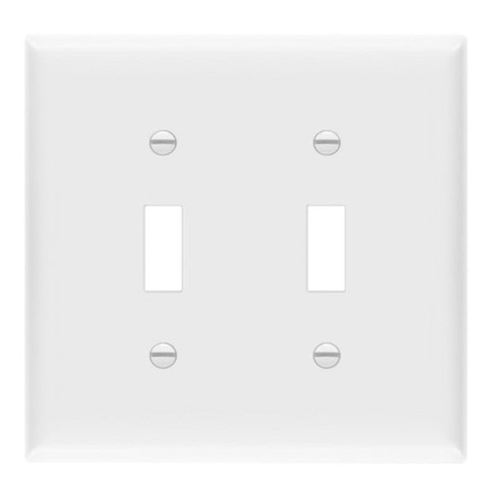 Enerlites Mid-Size 2-Gang Toggle Wall Plate White 8812M-W