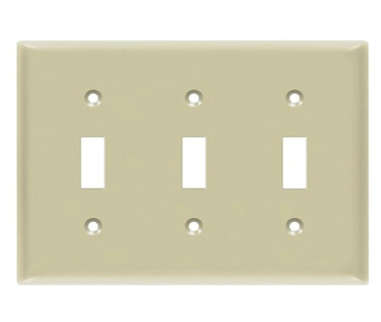 Enerlites Standard 3-Gang Toggle Wall Plate Ivory 8813-I