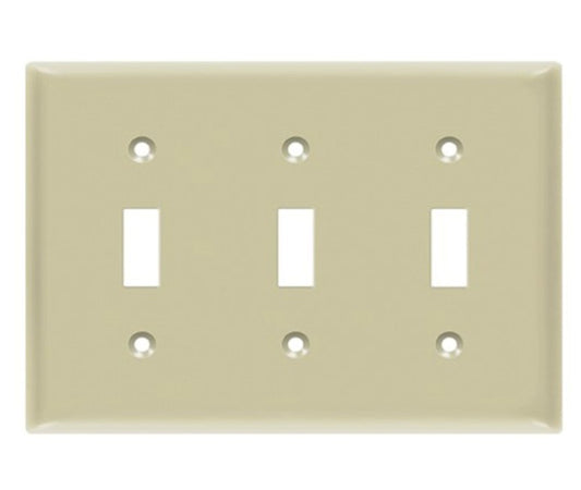 Enerlites Standard 3-Gang Toggle Wall Plate Ivory 8813-I