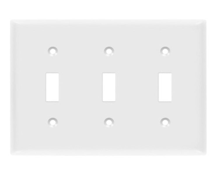 Enerlites Mid-Size 3-Gang Toggle Wall Plate White 8813M-W