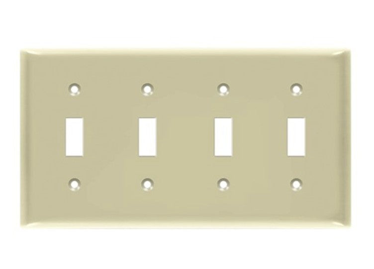Enerlites Standard 4-Gang Toggle Wall Plate Ivory 8814-I