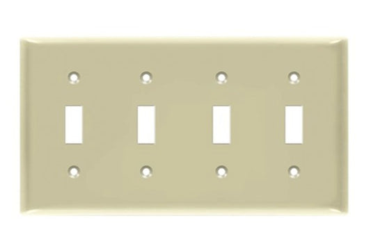Enerlites Mid-Size 4-Gang Toggle Wall Plate Ivory 8814M-I