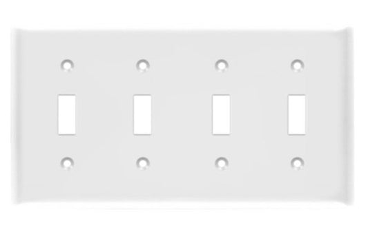 Enerlites Mid-Size 4-Gang Toggle Wall Plate White 8814M-W