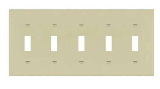 Enerlites Standard 5-Gang Toggle Wall Plate Ivory 8815-I