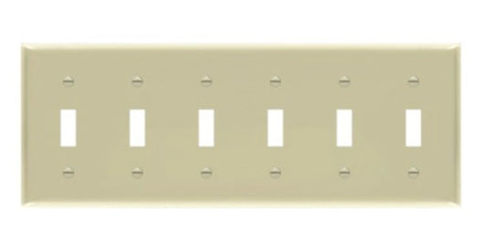 Enerlites Standard 6-Gang Toggle Wall Plate Ivory 8816-I