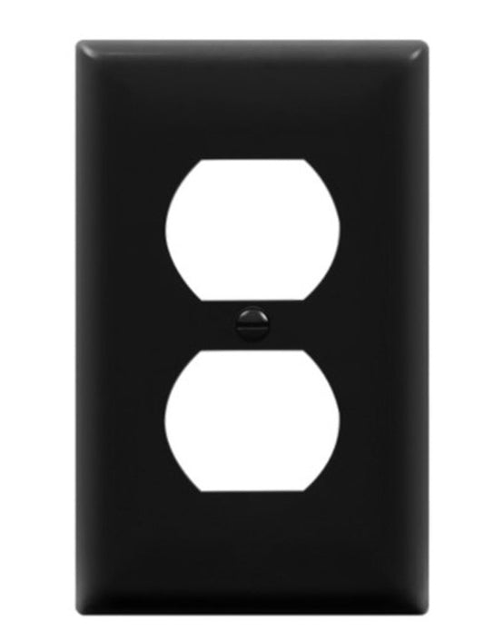 Enerlites Standard 1-Gang Duplex Wall Plate Black 8821-BK