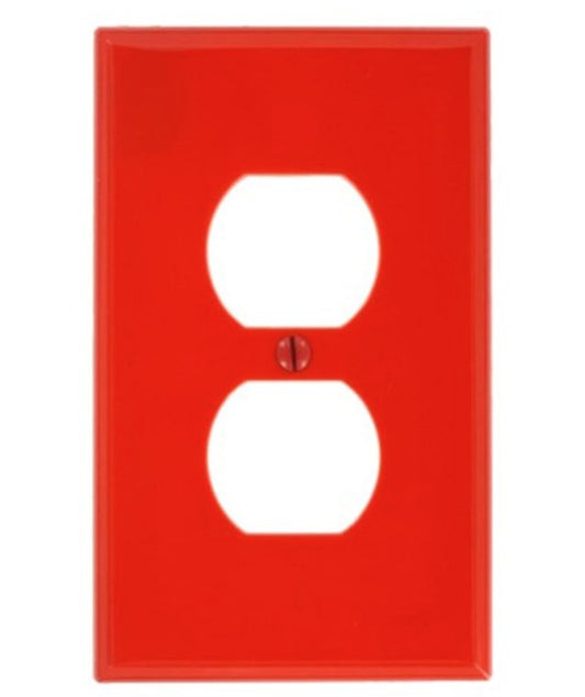 Enerlites Standard 1-Gang Duplex Wall Plate Red 8821-R