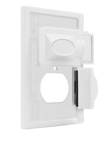 Enerlites Standard 1-Gang Horizontal Duplex Wall Plate White 8821-WPH-W