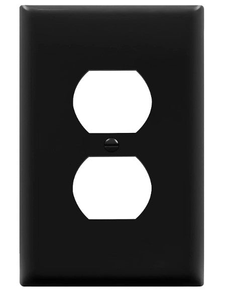Enerlites Mid-Size 1-Gang Duplex Wall Plate Black 8821M-BK
