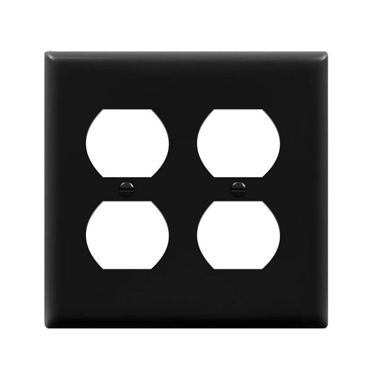 Enerlites Standard 2-Gang Duplex Wall Plate Black 8822-BK