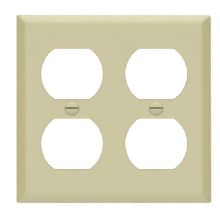 Enerlites Standard 2-Gang Duplex Wall Plate Ivory 8822-I
