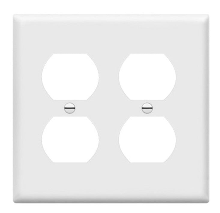 Enerlites Standard 2-Gang Duplex Wall Plate White 8822-W