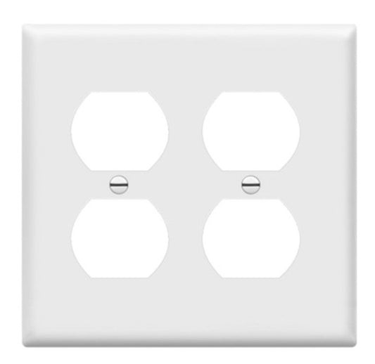 Enerlites Standard 2-Gang Duplex Wall Plate White 8822-W