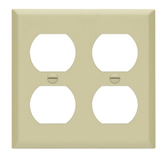 Enerlites Mid-Size 2-Gang Duplex Wall Plate Ivory 8822M-I